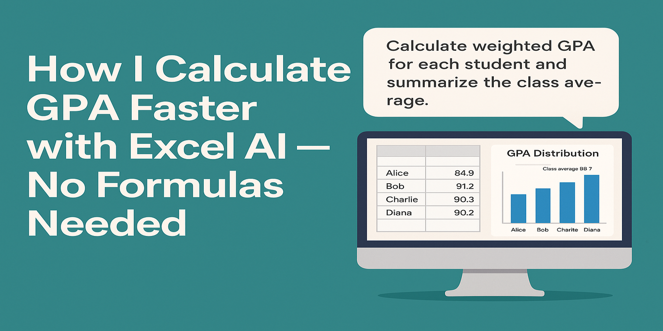 How I Calculate GPA Faster with Excel AI — No Formulas Needed