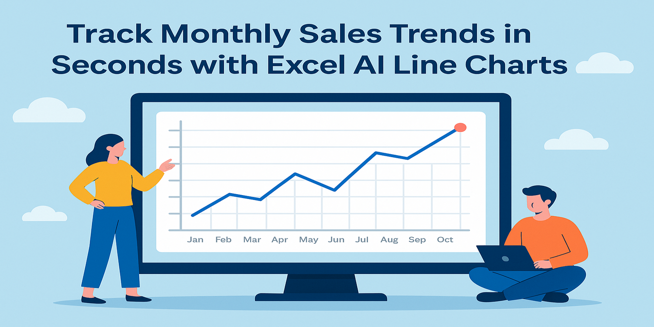 Track Monthly Sales Trends in Seconds with Excel AI Line Charts