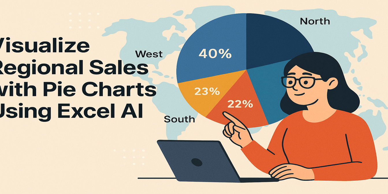 Visualize Regional Sales with Pie Chart Using Excel AI