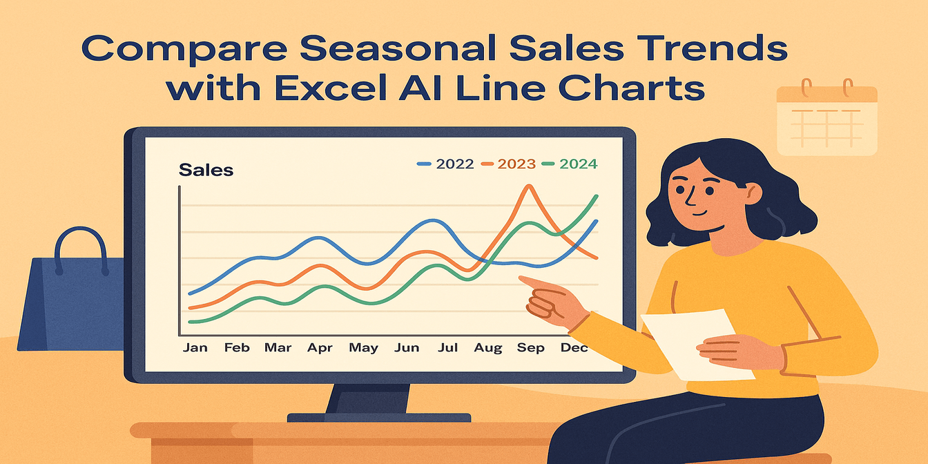 Compare Seasonal Sales Trends with Multi-Line Excel AI Charts