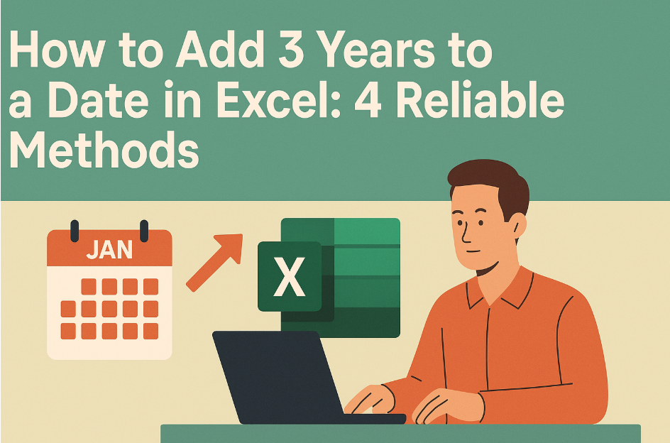 How to Add 3 Years to a Date in Excel: 4 Reliable Methods