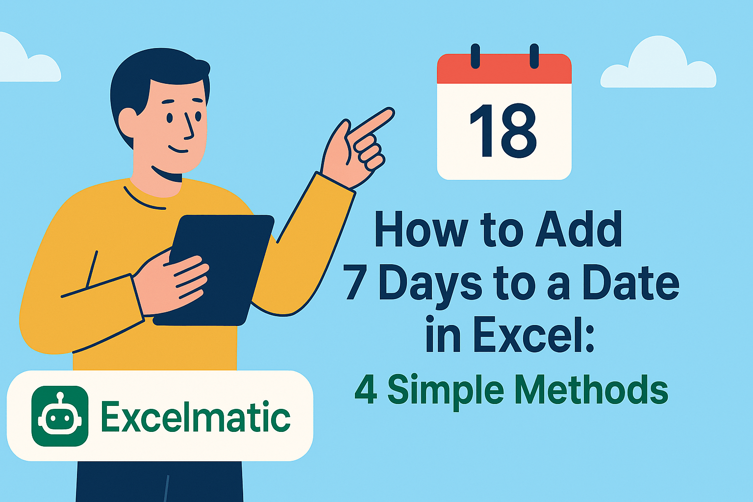 How to Add 7 Days to a Date in Excel: 4 Simple Methods