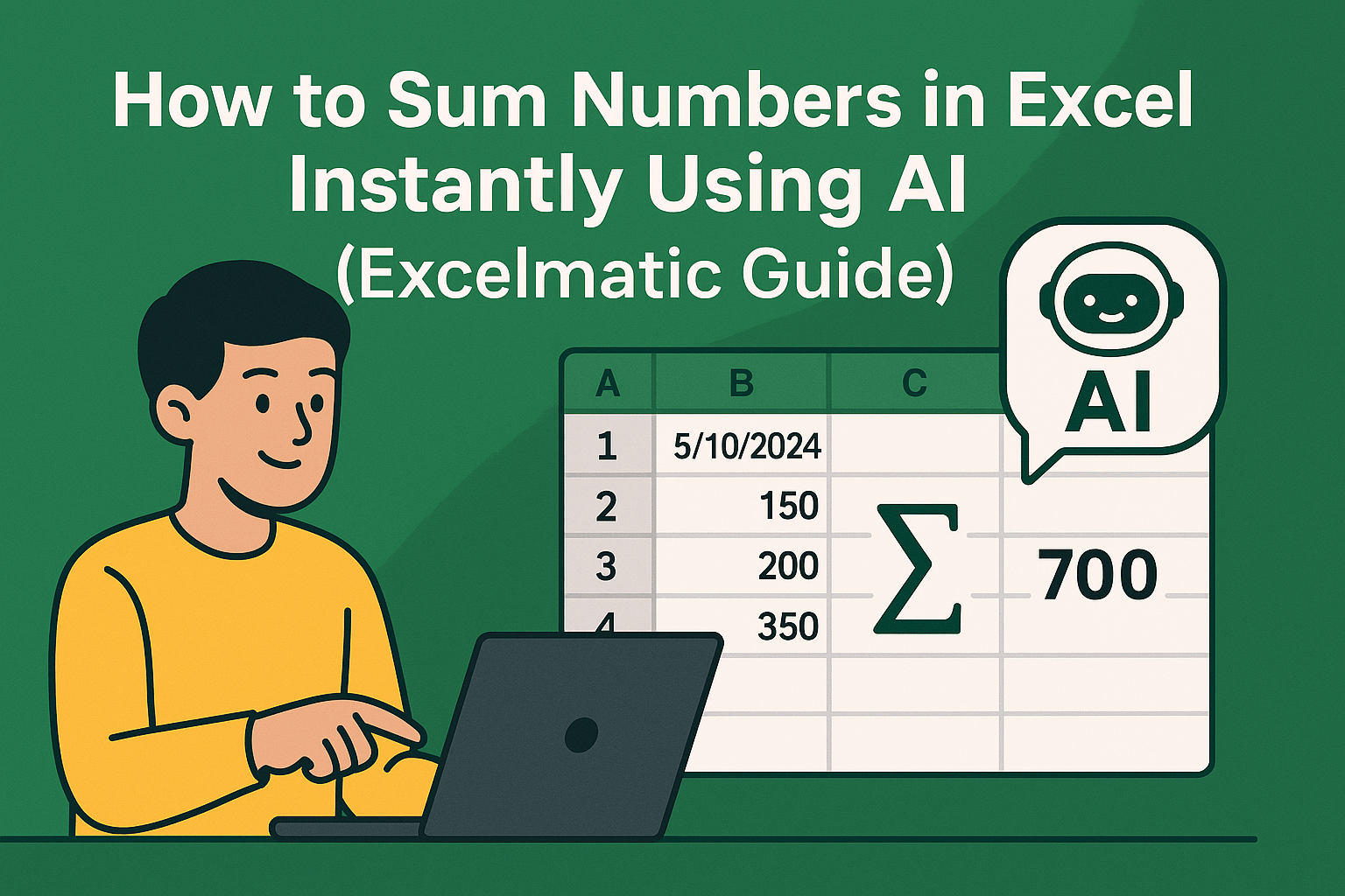 How to Sum Numbers in Excel Instantly Using AI (Excelmatic Guide)