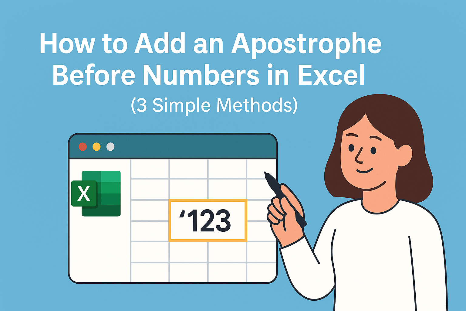 How to Add an Apostrophe Before Numbers in Excel (3 Simple Methods)