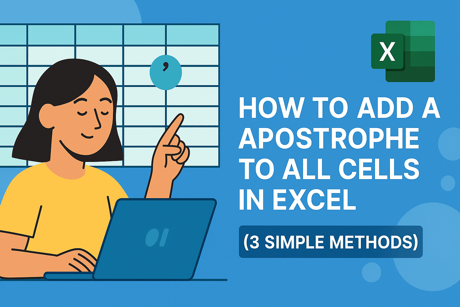 How to Add an Apostrophe to All Cells in Excel (3 Simple Methods)