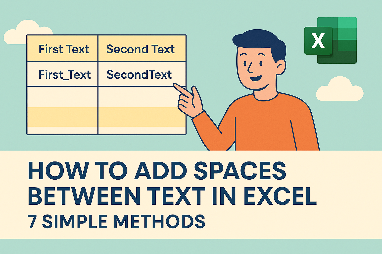 Comment ajouter des espaces entre du texte dans Excel : 7 méthodes simples