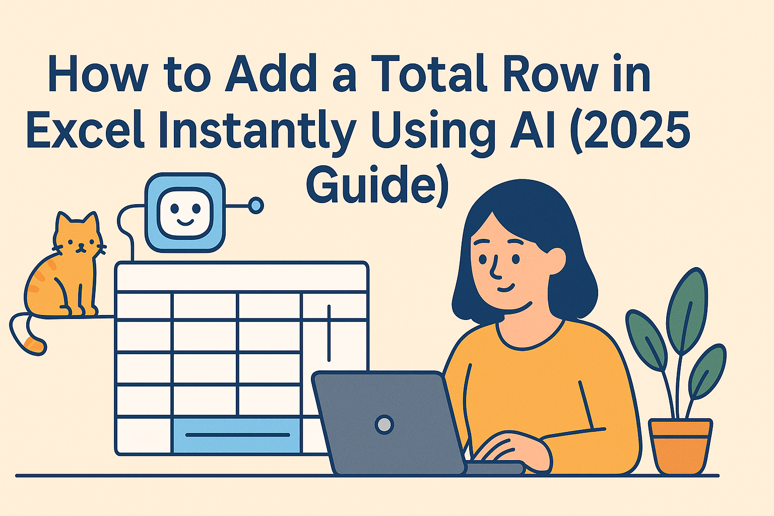 Cómo agregar una fila de total en Excel al instante con IA (Guía 2025)
