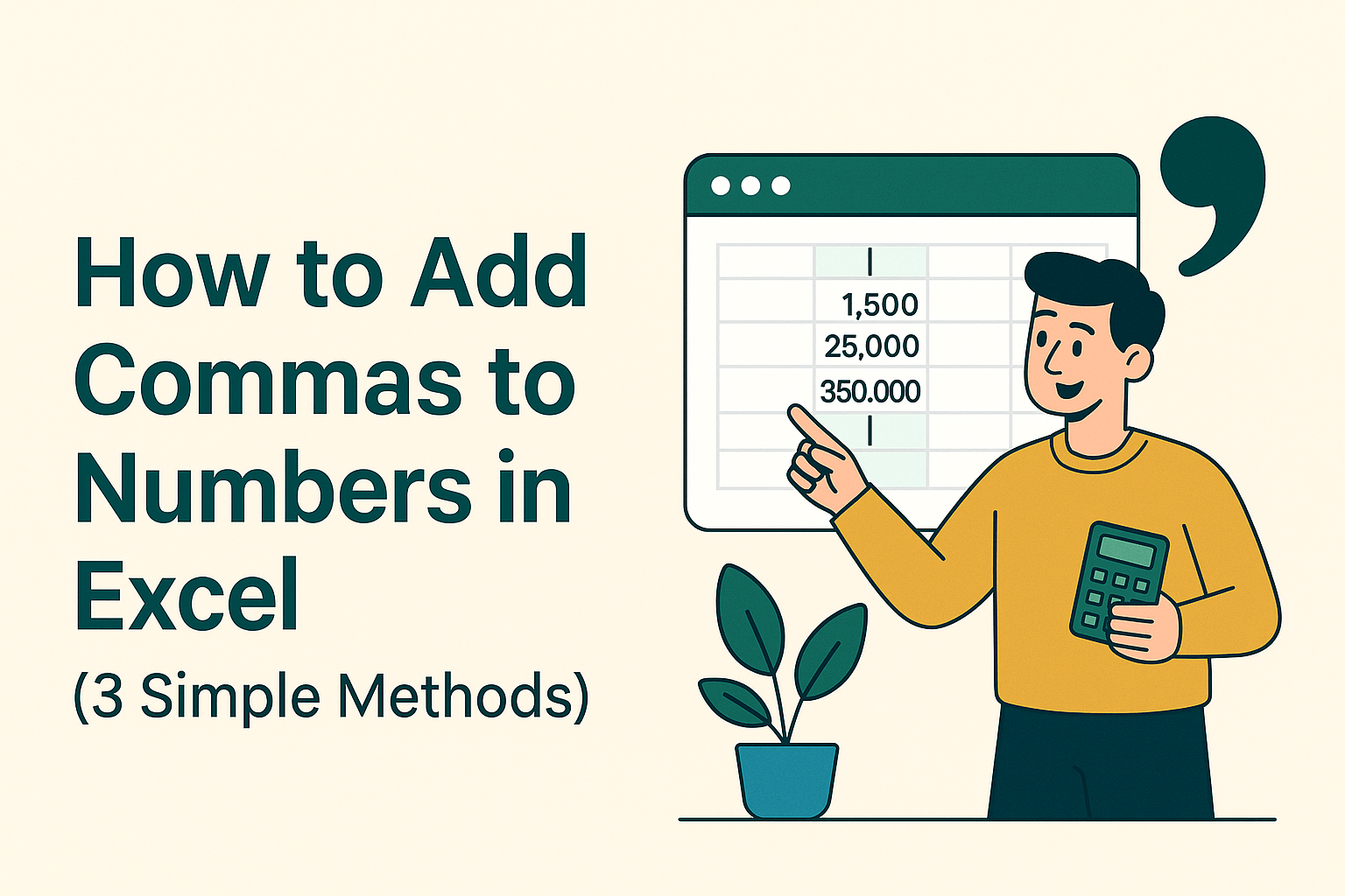 How to Add Commas to Numbers in Excel (3 Simple Methods)