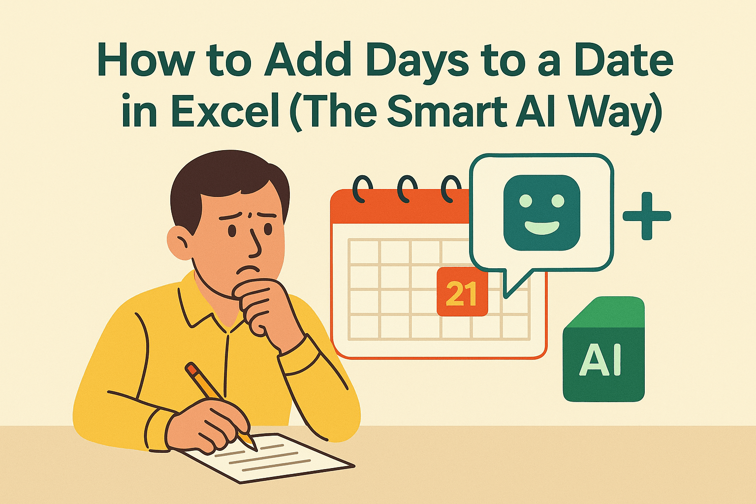 Comment ajouter des jours à une date dans Excel (la méthode intelligente avec l'IA)