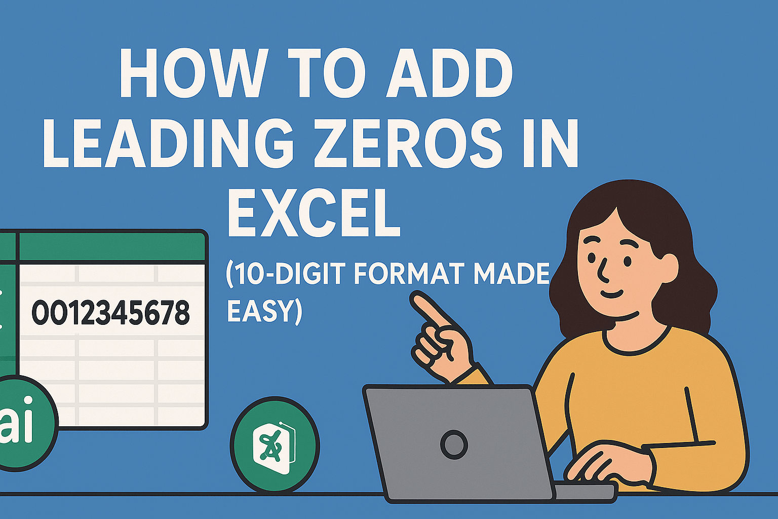 How to Add Leading Zeros in Excel (10-Digit Format Made Easy)