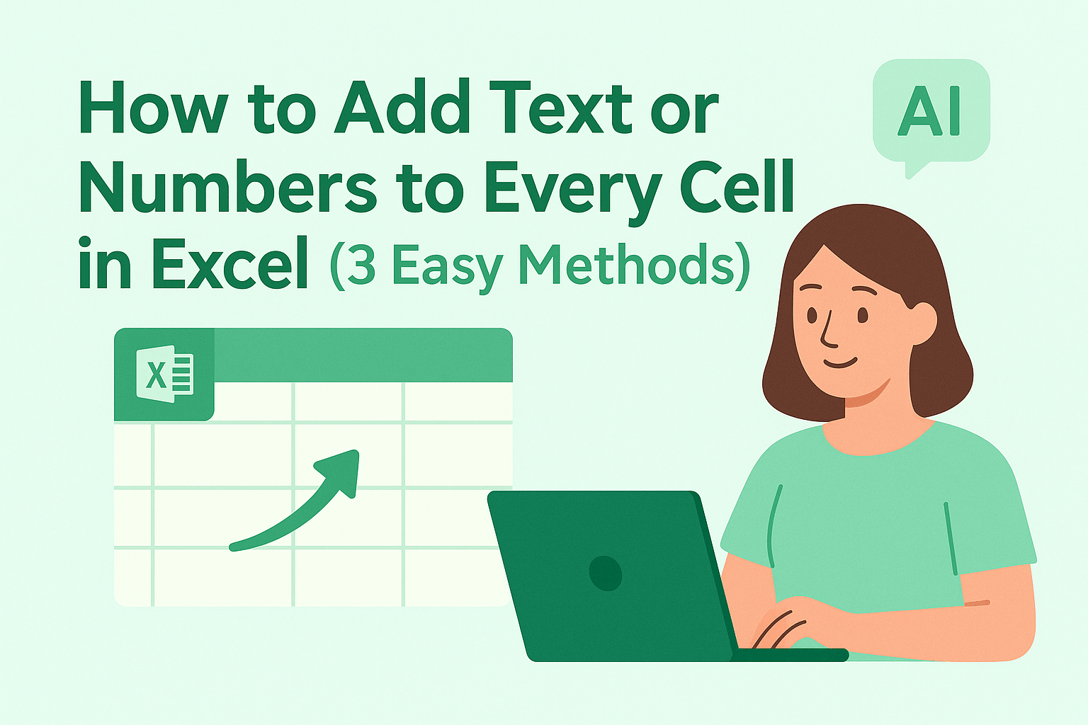 How to Add Text or Numbers to Every Cell in Excel (3 Easy Methods)