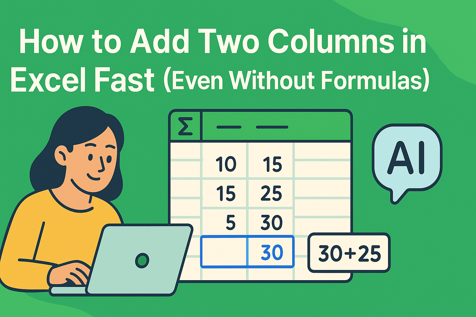 How to Add Two Columns in Excel Fast (Even Without Formulas)