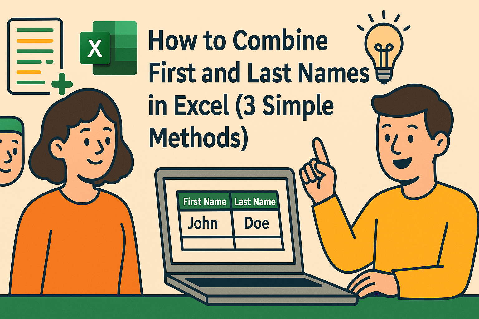 How to Combine First and Last Names in Excel (3 Simple Methods)