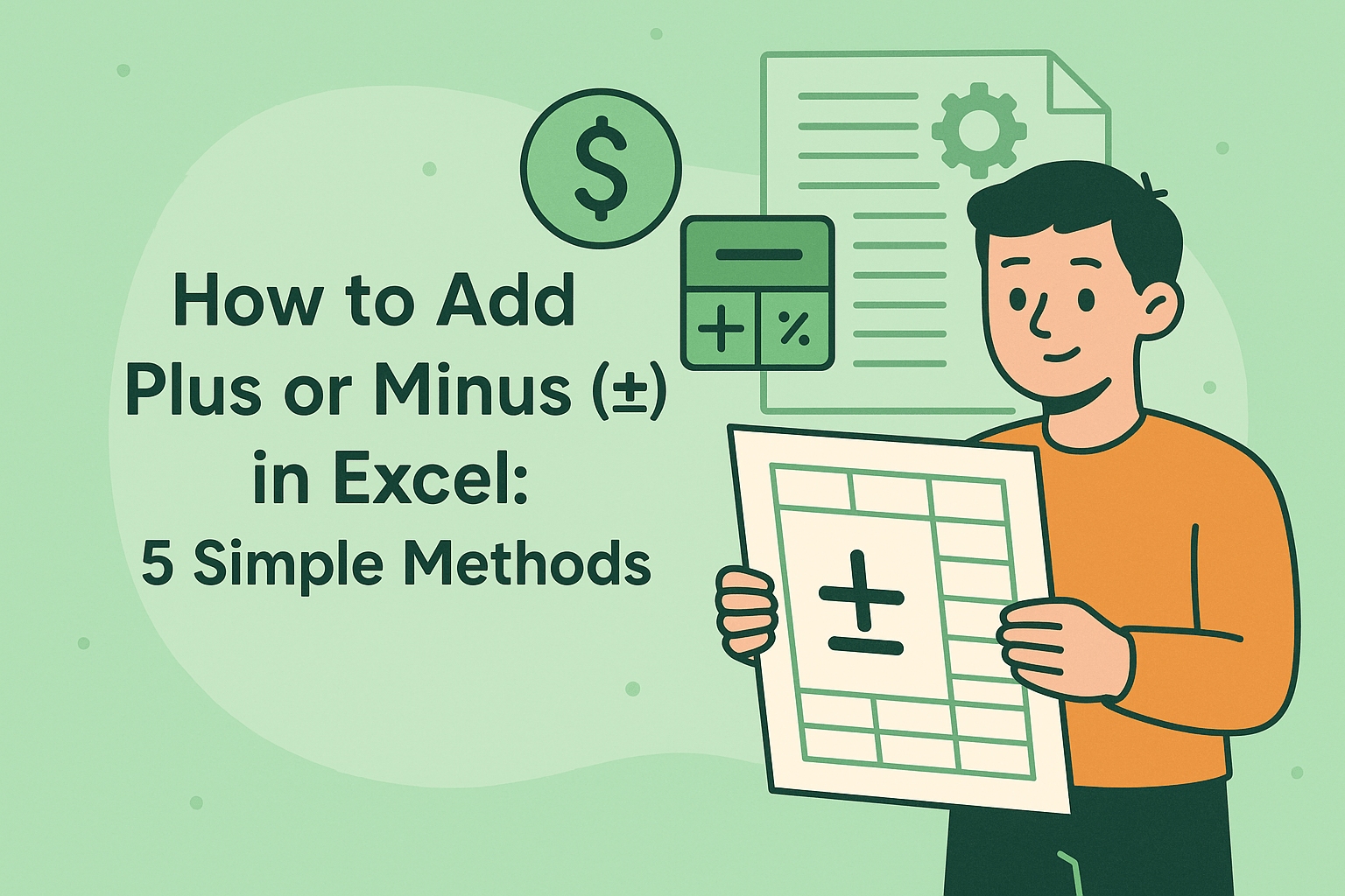 How to Add Plus or Minus (±) in Excel: 5 Simple Methods