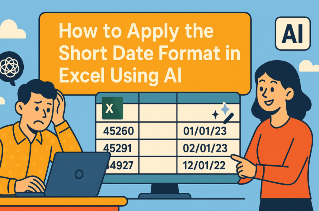 How to Apply the Short Date Format in Excel Using AI