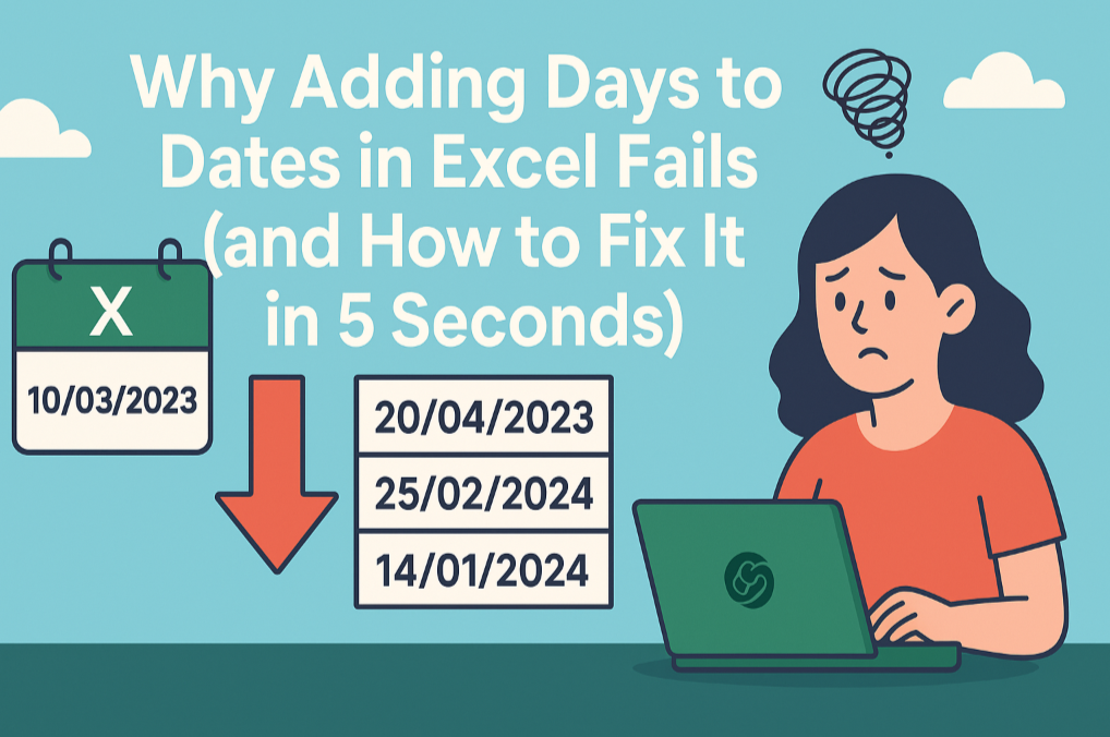 Why Adding Days to Dates in Excel Fails (and How to Fix It in 5 Seconds)