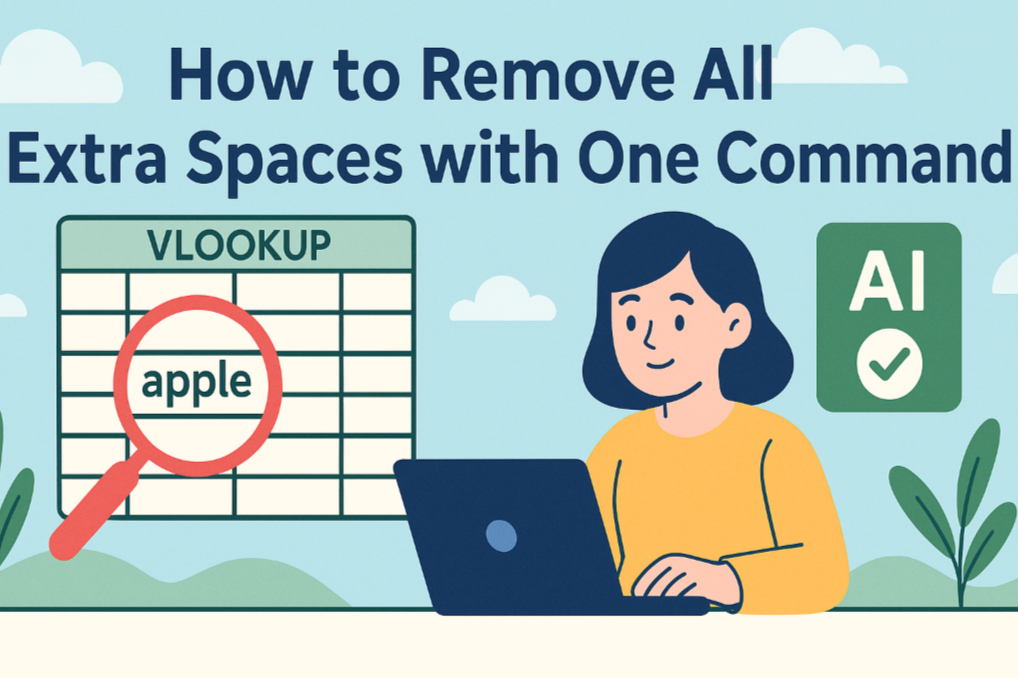Fix VLOOKUP Errors: How to Remove All Extra Spaces with One Command