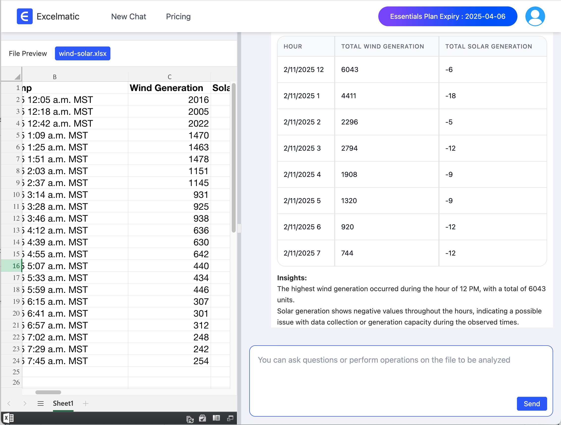 Command excelmatic.ai